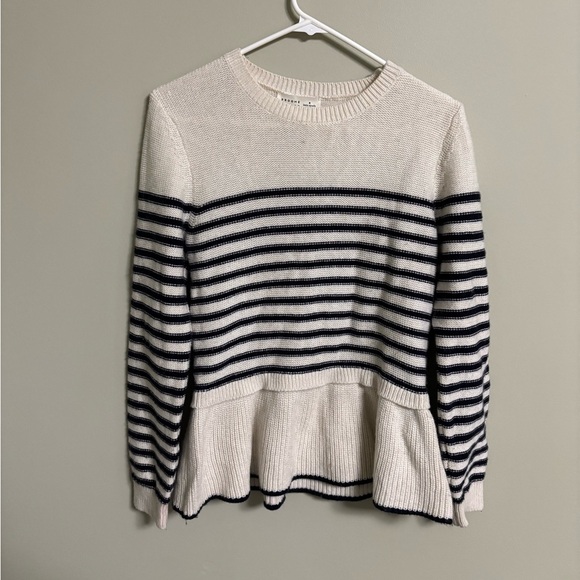 kate spade Sweaters - Kate Spade Broome Street Stripe Poplin Sweater Size
Medium Gold Buttons